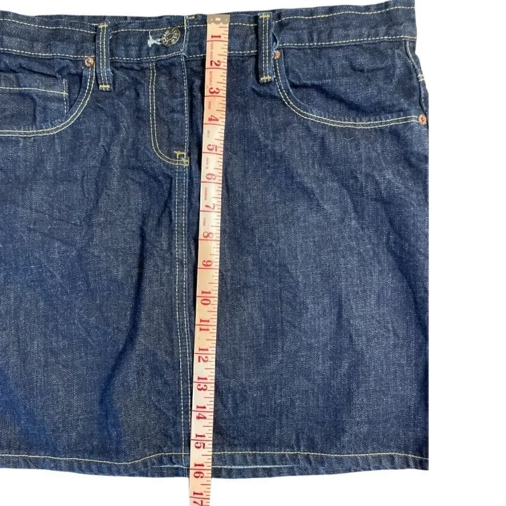 J.Crew Crinkle Effect Blue Denim  Jean Mini Skirt Size S